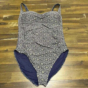 Bond-eye Australia Floral Navy Blue One Piece Bikini Swimsuit Flattering Tummy